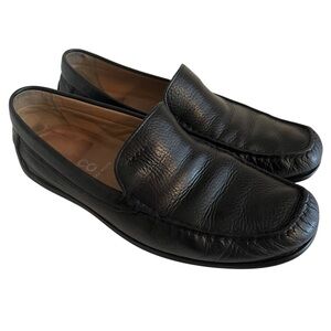 Ecco  Black Leather Driving Loafers 44 (10-10.5) Extra Width